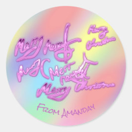Adesivo Holographic Color Therapy Feliz Christas from Name