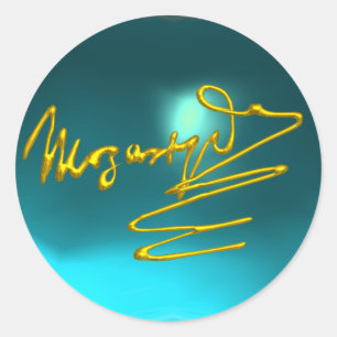 Adesivo HOMAGE TO MOZART, blue aquamarine, turquase