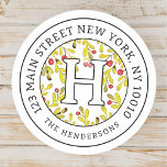 Adesivo Home Address Chic Modern Christmas Family Monogram<br><div class="desc">Essa design simples e moderna é composta por tipografia de serifa.</div>