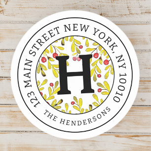 Adesivo Home Address Chic Modern Christmas Family Monogram