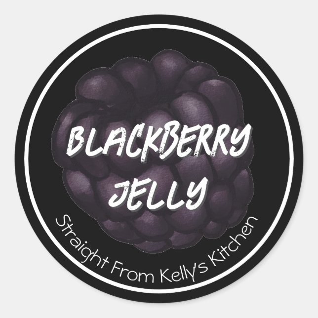 Adesivo Home Canning Business Blackberry Jelly Jam Label (Frente)