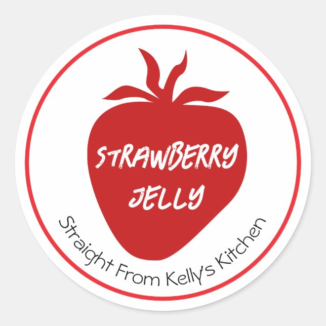 Adesivo Home Canning Business Strawberry Jelly Jam Label (Frente)