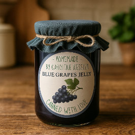 Adesivo Home Made Blue Grape Jelly Canning Label Sheet