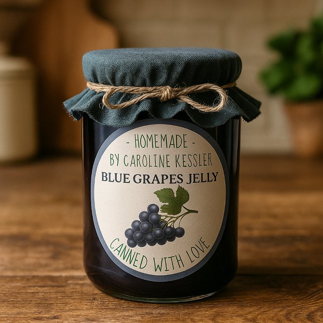 Adesivo Home Made Blue Grape Jelly Canning Label Sheet (Criador carregado)
