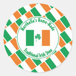 Adesivo Home Made IRISH STEW Irlanda Flag Shamrock