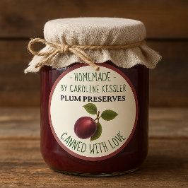 Adesivo Home Made Plum Preserves Canning Label Sheet