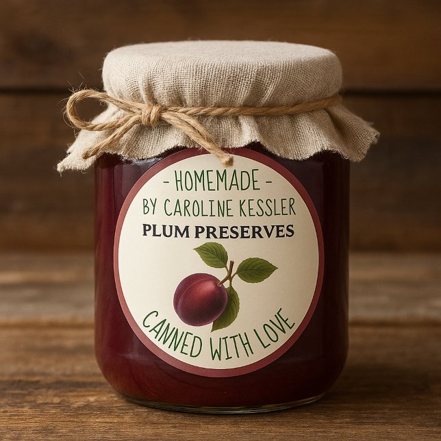 Adesivo Home Made Plum Preserves Canning Label Sheet (Criador carregado)