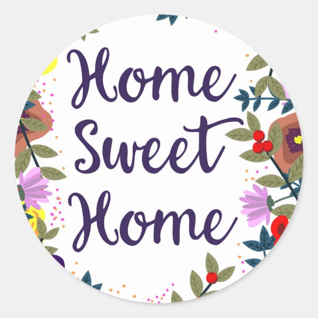 Adesivo Home Sweet Home Floral Reef (Frente)