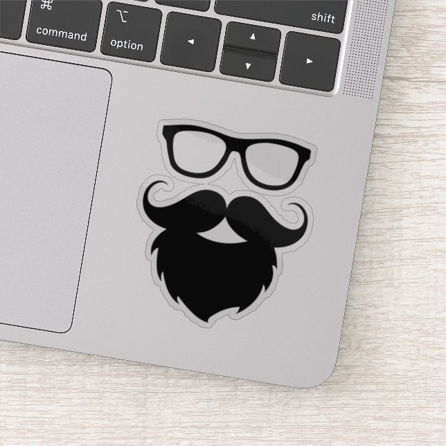 Adesivo Homem com Barba Engraçada Totalmente Crescida (Detalhe)