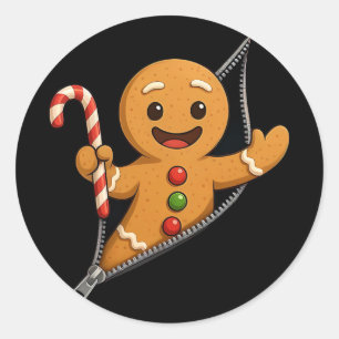 Adesivo Homem de Biscoito de Gengibre Funny Natal Cookie K