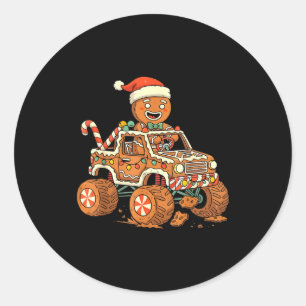 Adesivo Homem de Biscoito de Natal Dirigindo Caminhão Luz