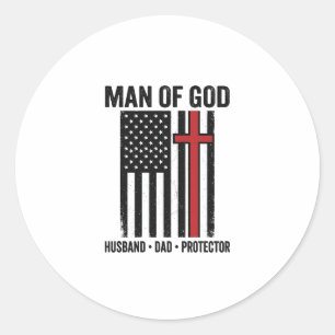 Adesivo Homem de Deus Cruz Patriótica Camisa Cristã Design
