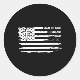 Adesivo Homem de Deus Marido Pai Cristão Bandeira American