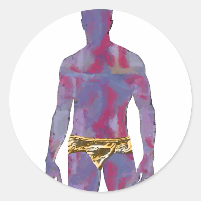 Adesivo Homem de Dourada roupa de baixo (Frente)