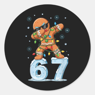 Adesivo Homem de Gengibre Engraçado 67 Meme Dabbing Natal