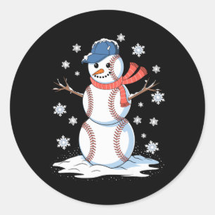 Adesivo Homem de Neve Baseball Winter Sports Amantes Men W