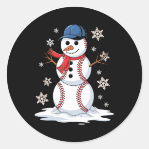 Adesivo Homem de Neve Baseball Winter Sports Amantes Men W