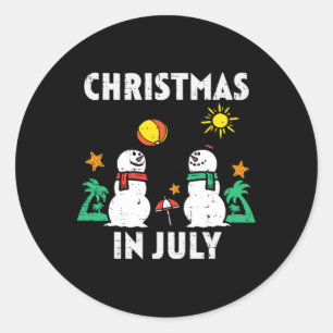 Adesivo Homem de Neve Praia Natal Em Julho Xmas Verão Home