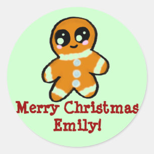 Adesivo Homem de pão-de-espécie personalizado do kawaii 