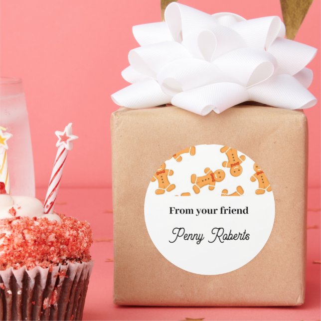 Adesivo Homem de pão-de-gengibre, branco (Festa)