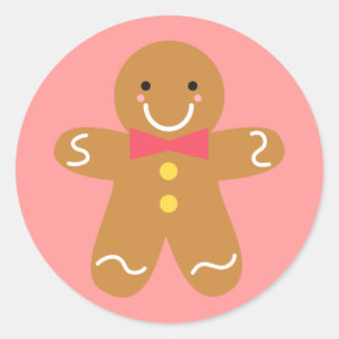 Adesivo Homem de Rabanada Fofo e Feliz para o Natal