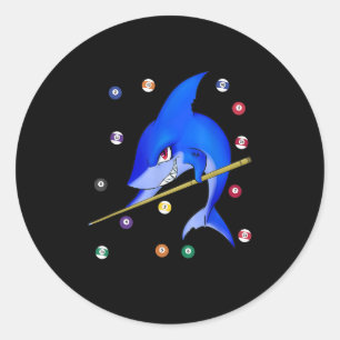 Adesivo Homem de Tubarão Piscina Engraçado Billiards