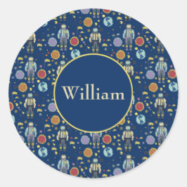 Adesivo Homem do Espaço Astrounaut Personalizado Colorido