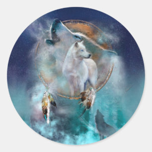 Adesivo Homem-fantasma indiano e lobo-chefe de etnia triba