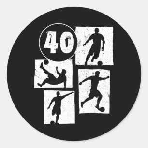Adesivo Homem Mulher 40 Anos de Idade Futebol Jogador de F