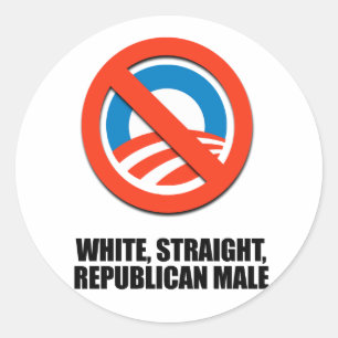 Adesivo Homem republicano reto branco
