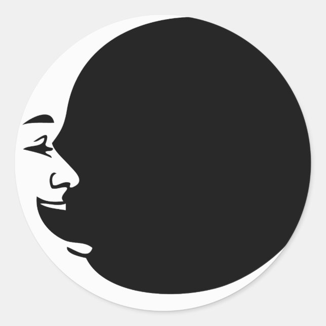 Adesivo Homem Ridrindo Branco Da Lua Verde Ridículo Roxo D (Frente)