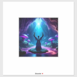 Adesivo Homem Sagrado Na Caverna Tem Braços Levantados Par