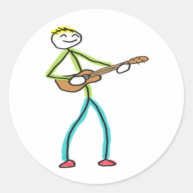 Adesivo Homem Tocando Ukulele (Frente)