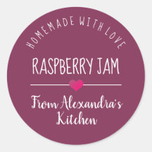 Homemada roxa de framboesa moderna, feita com amor