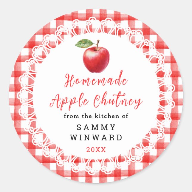 Adesivo Homemade Apple Chutney Label (Frente)