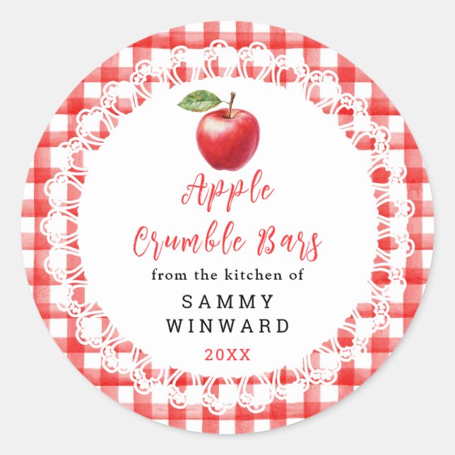 Adesivo Homemade Apple Crumble Bars Label (Frente)