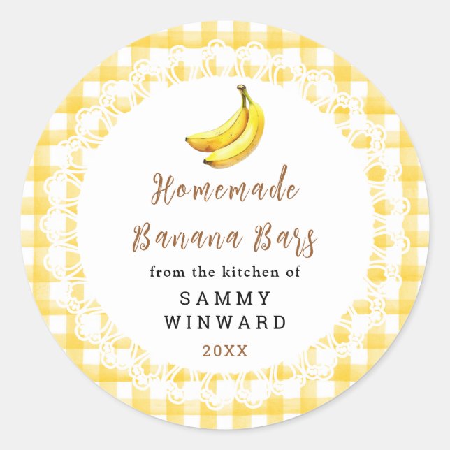 Adesivo Homemade Banana Bars Label (Frente)
