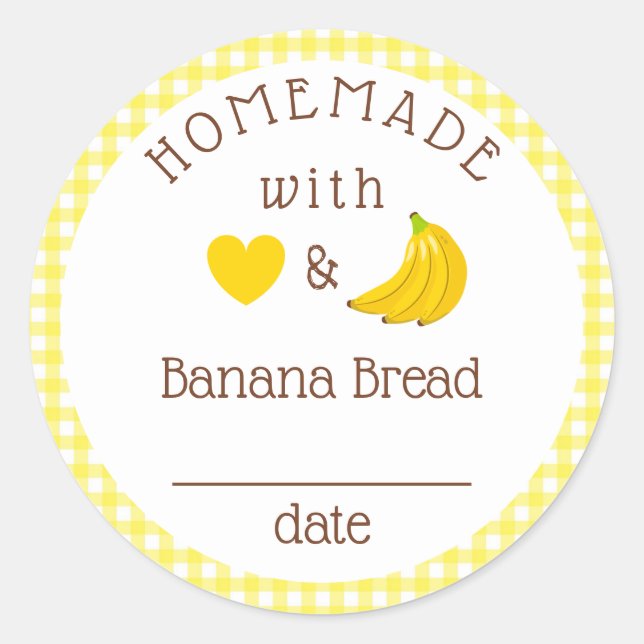 Adesivo Homemade Banana Bread Gingham  (Frente)