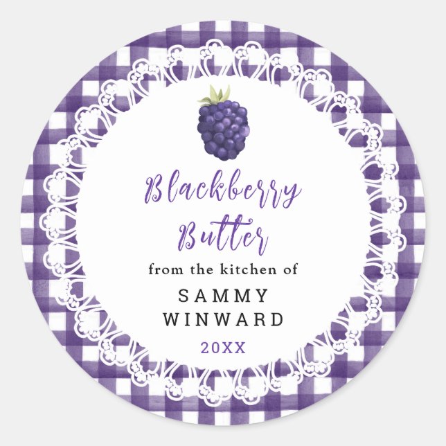 Adesivo Homemade Blackberry Butter Label (Frente)