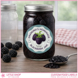 Adesivo Homemade Blackberry Jam Canning Jar Labels