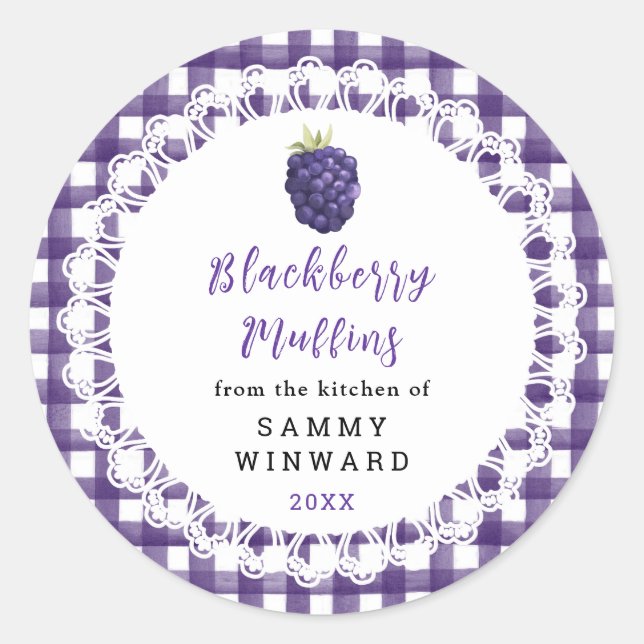 Adesivo Homemade Blackberry Jam Label (Frente)