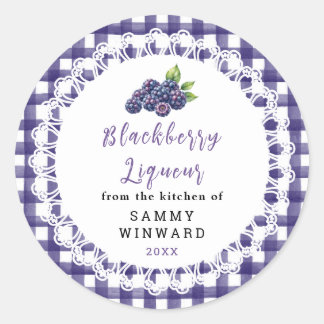 Adesivo Homemade Blackberry Liqueur Bottle Label