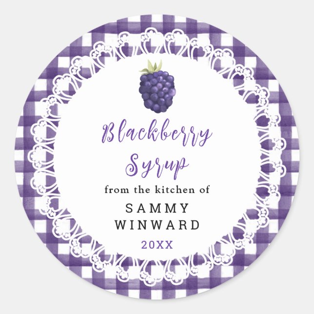 Adesivo Homemade Blackberry Syrup Label (Frente)