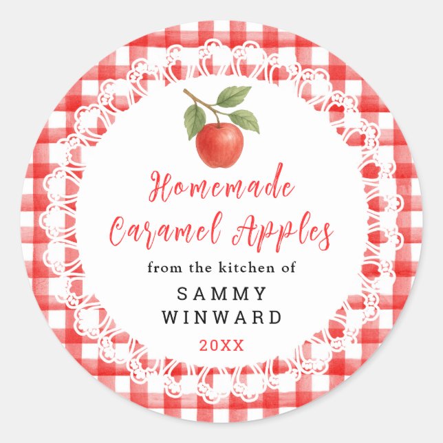 Adesivo Homemade Caramel Apples Label (Frente)