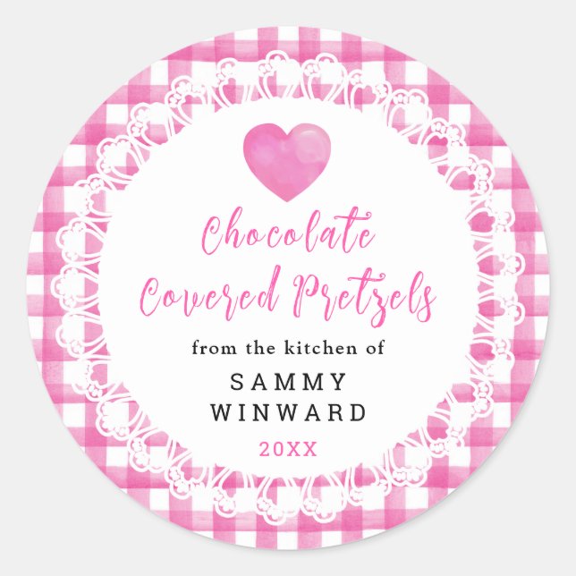 Adesivo Homemade Chocolate Covered Pretzels Label (Frente)