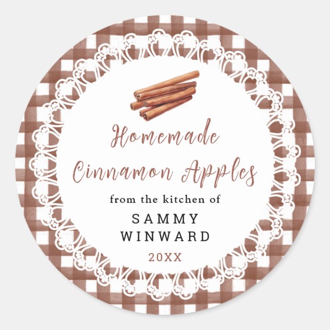 Adesivo Homemade Cinnamon Apples Label (Frente)