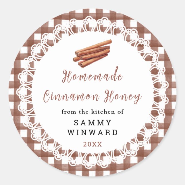 Adesivo Homemade Cinnamon Honey Label (Frente)