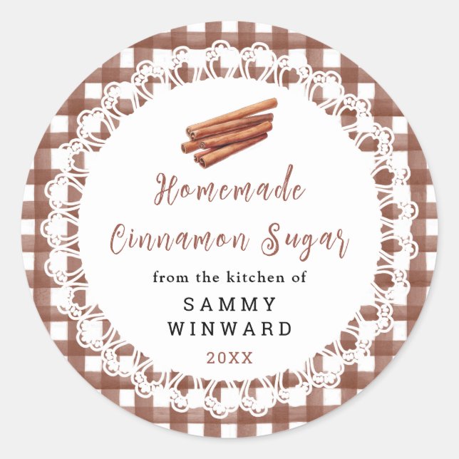 Adesivo Homemade Cinnamon Sugar Label (Frente)