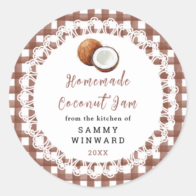 Adesivo Homemade Coconut Jam Label (Frente)
