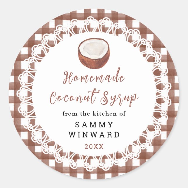 Adesivo Homemade Coconut Syrup Label (Frente)
